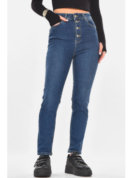 Джинсы женские однотонные синего цвета 0788 210709C