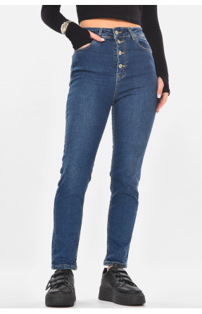 Джинсы женские однотонные синего цвета 0788 210709C