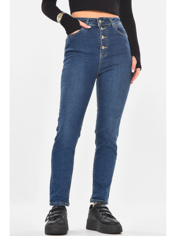 Джинсы женские однотонные синего цвета 0788 210709C