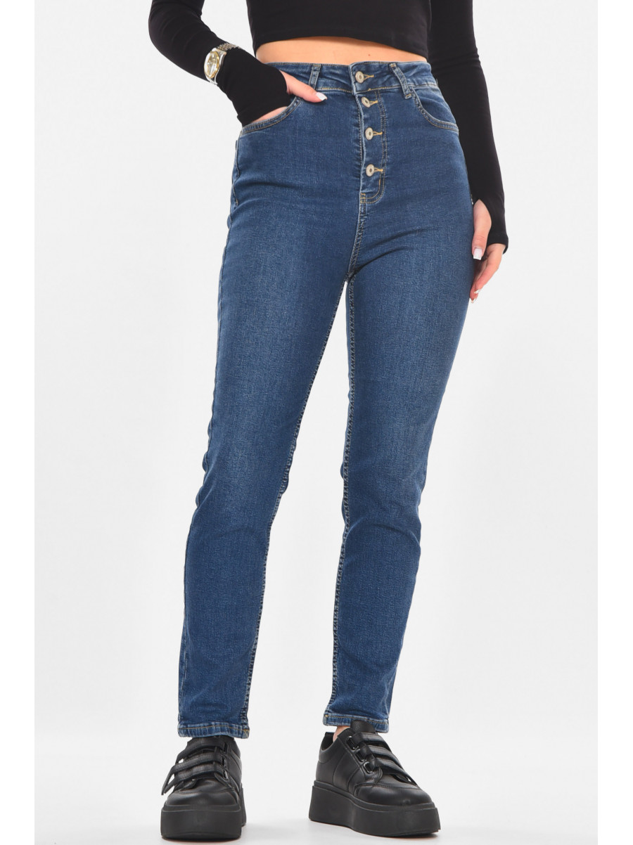 Джинсы женские однотонные синего цвета 0788 210709C