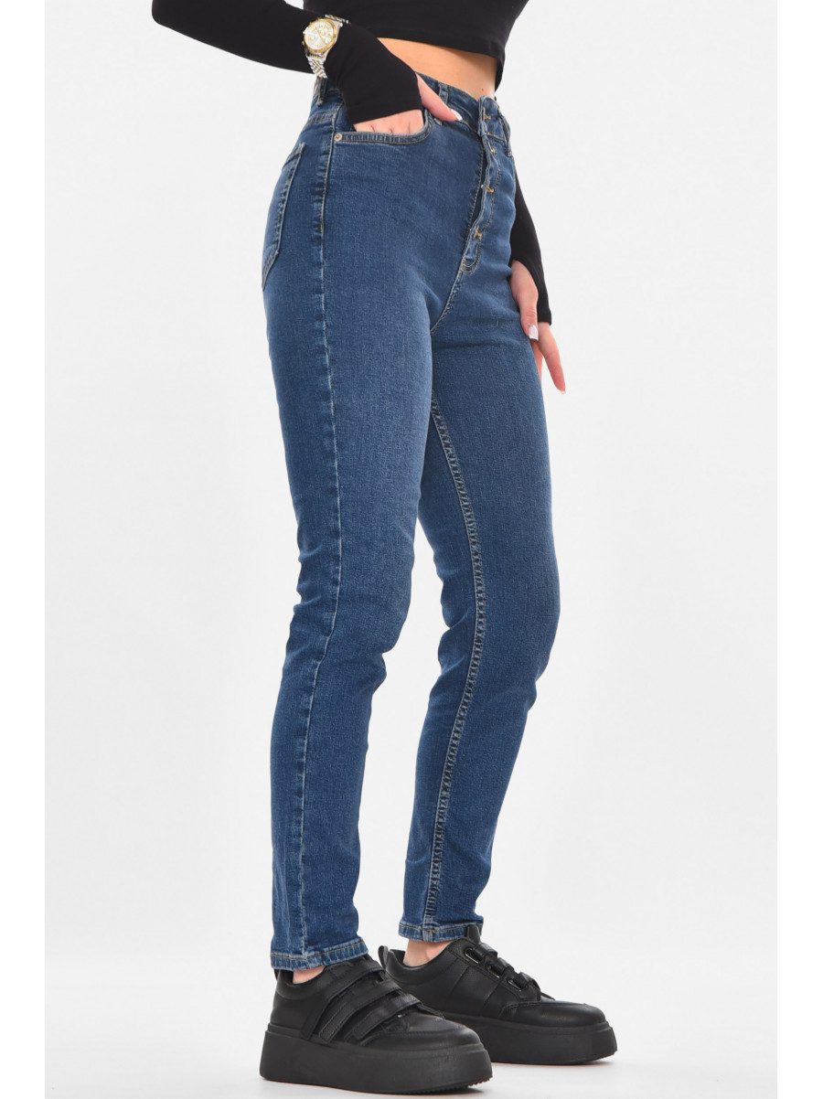 Джинсы женские однотонные синего цвета 0788 210709C
