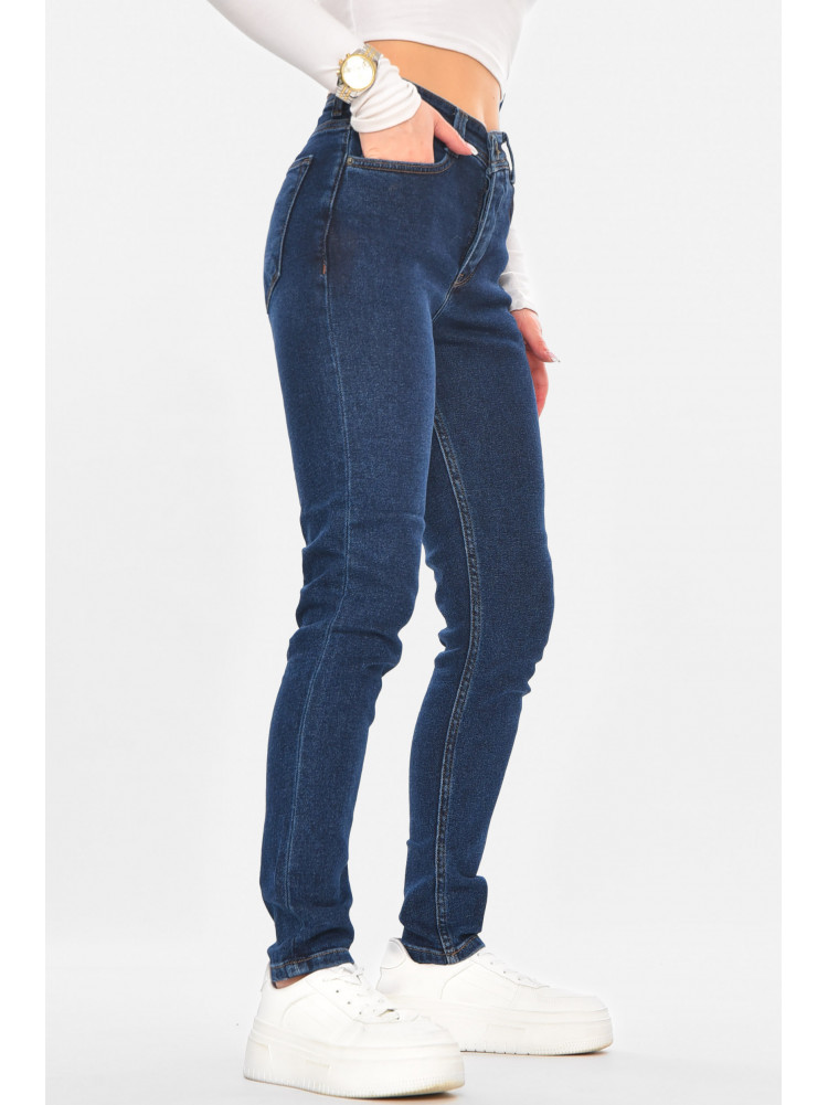 Джинсы женские однотонные тёмно-синего цвета 3163 210711C