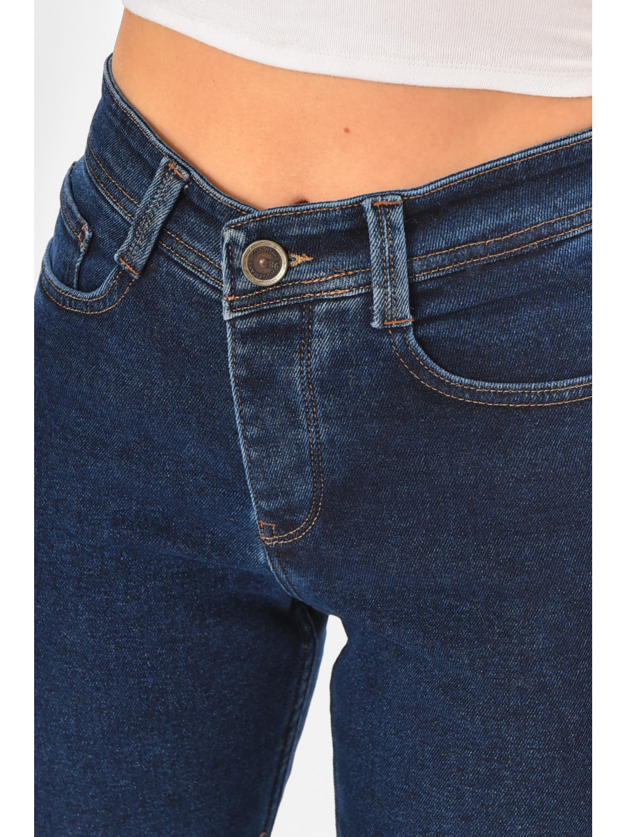 Джинсы женские однотонные тёмно-синего цвета 3163 210711C