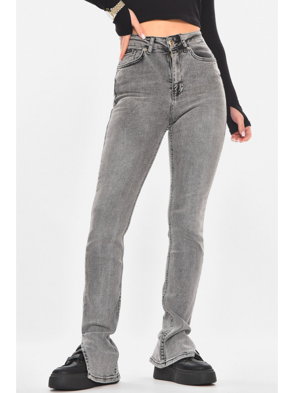Джинсы женские однотонные серого цвета 00608/2 210712C