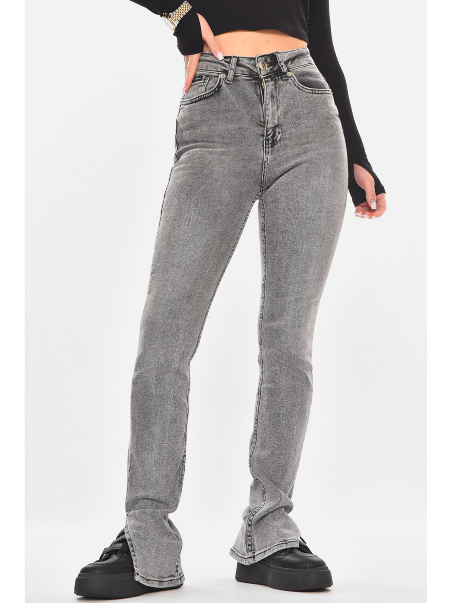 Джинсы женские однотонные серого цвета 00608/2 210712C