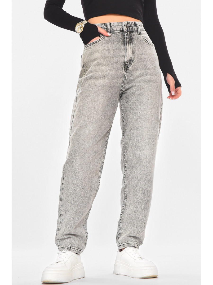 Джинсы женские однотонные серого цвета 9622-B-96B 210714C