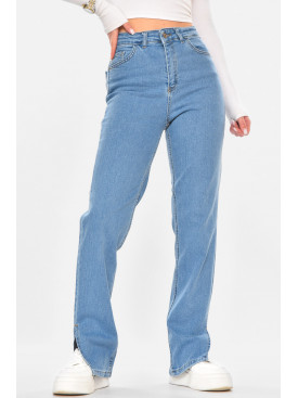 Джинси жіночі однотонні блакитного кольору 992 210715C