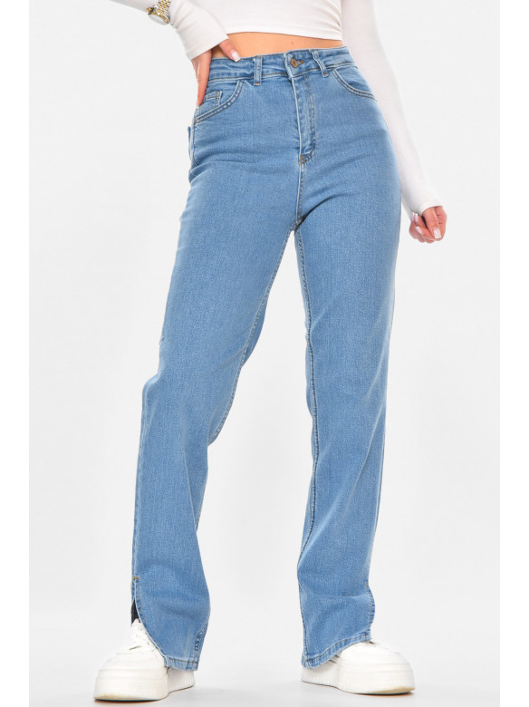 Джинсы женские однотонные голубого цвета 992 210715C