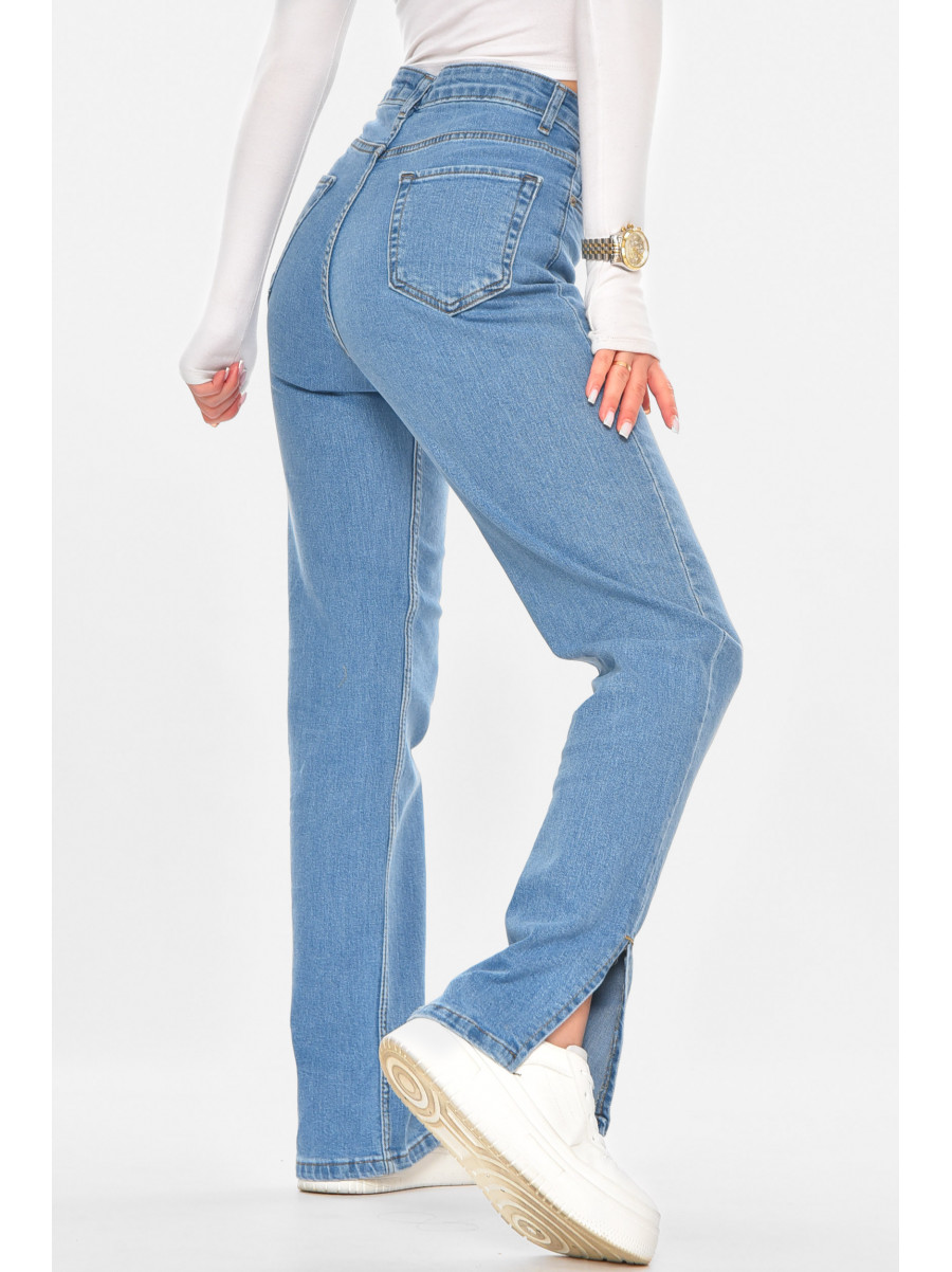 Джинсы женские однотонные голубого цвета 992 210715C