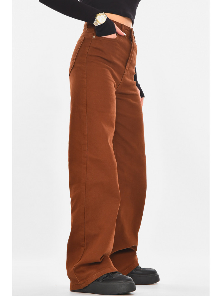 Джинсы женские однотонные тёмно-коричневого цвета 1037 210716C