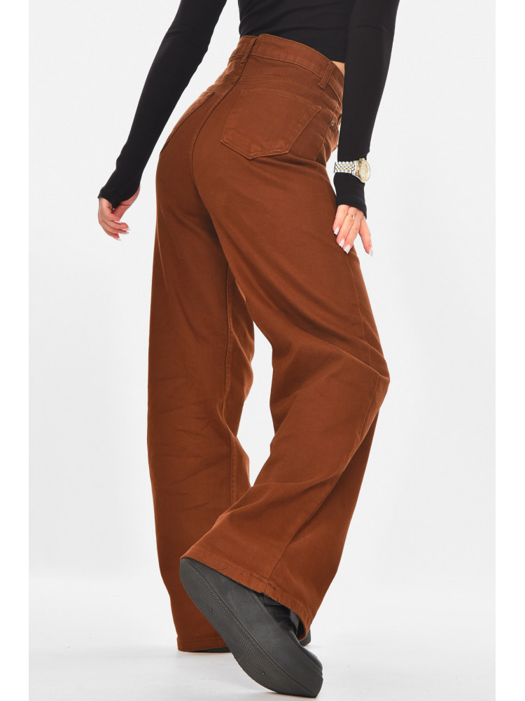 Джинсы женские однотонные тёмно-коричневого цвета 1037 210716C