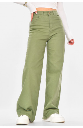 Джинсы женские однотонные зеленого цвета 1037 210717C