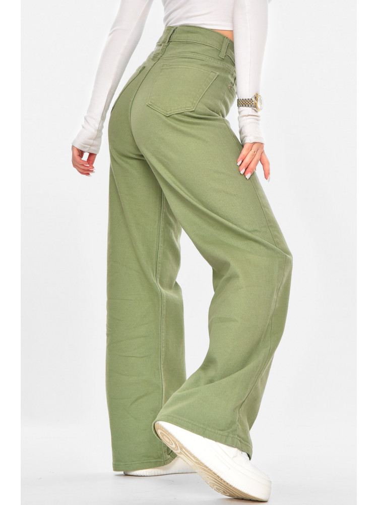 Джинсы женские однотонные зеленого цвета 1037 210717C