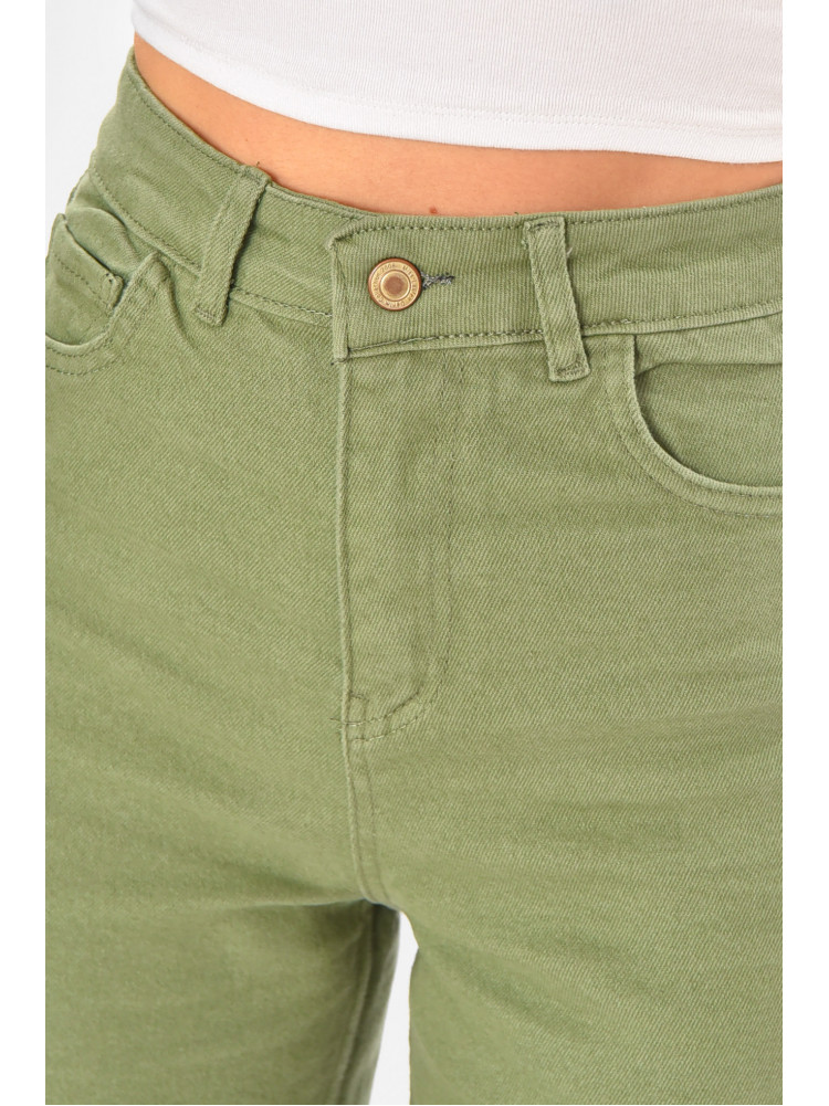 Джинсы женские однотонные зеленого цвета 1037 210717C