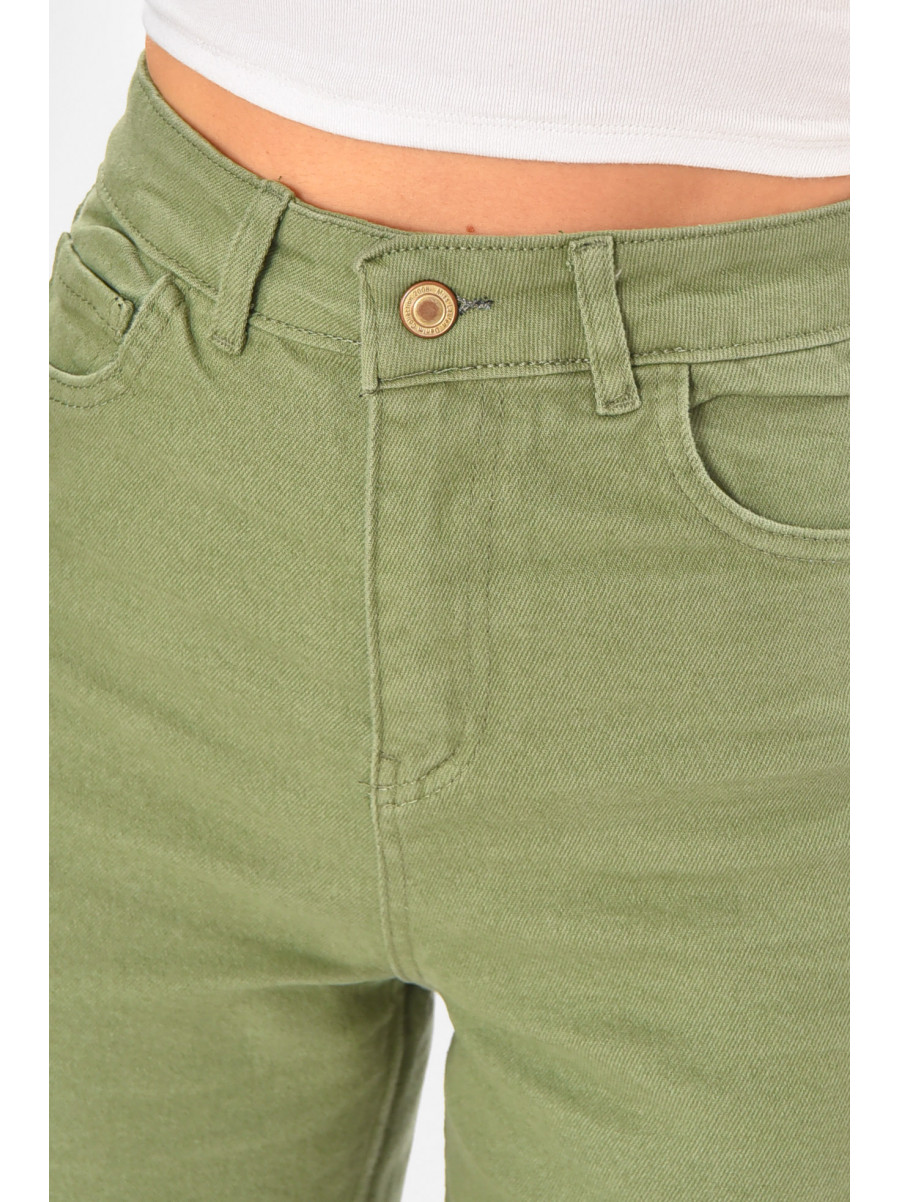Джинсы женские однотонные зеленого цвета 1037 210717C