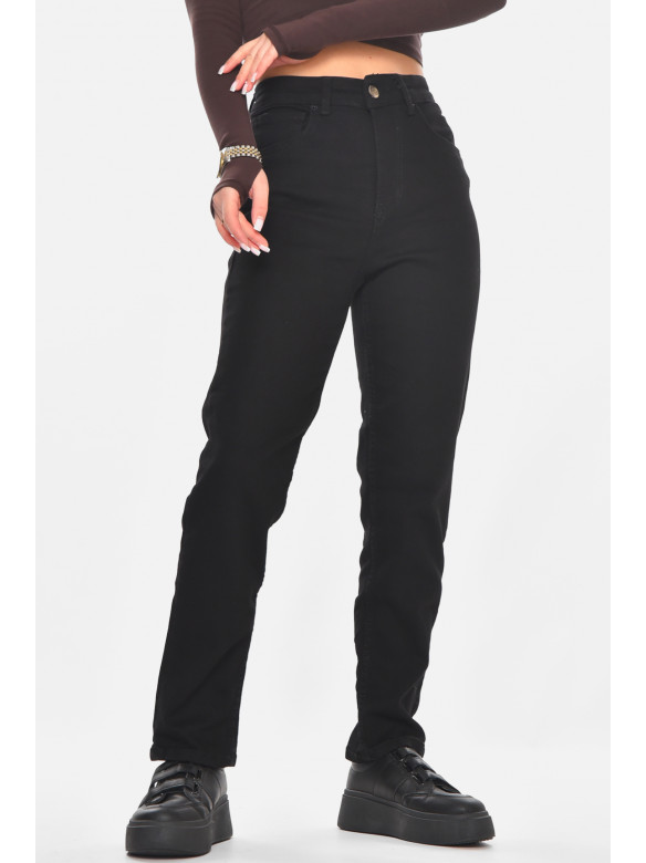Джинсы женские однотонные черного цвета 00951/2 210718C