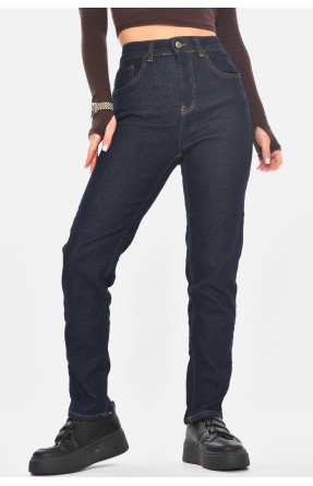 Джинсы женские однотонные тёмно-синего цвета 00464 210720C