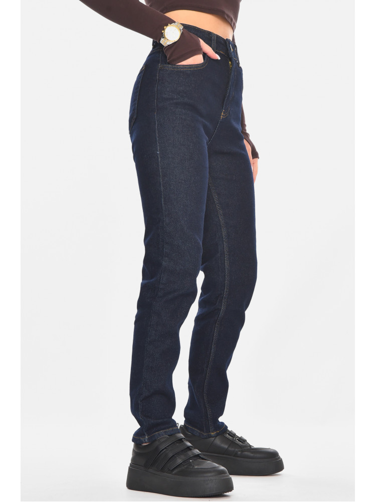 Джинсы женские однотонные тёмно-синего цвета 00464 210720C