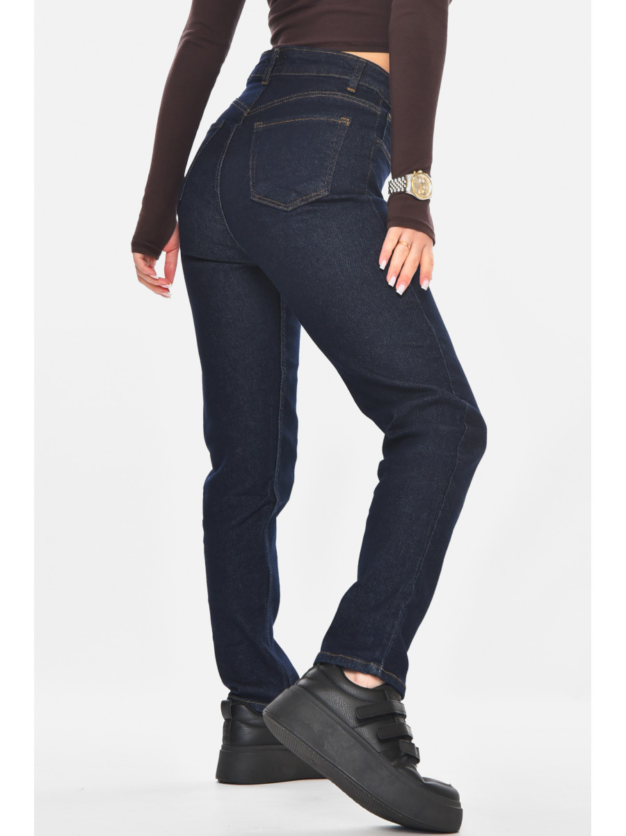 Джинсы женские однотонные тёмно-синего цвета 00464 210720C