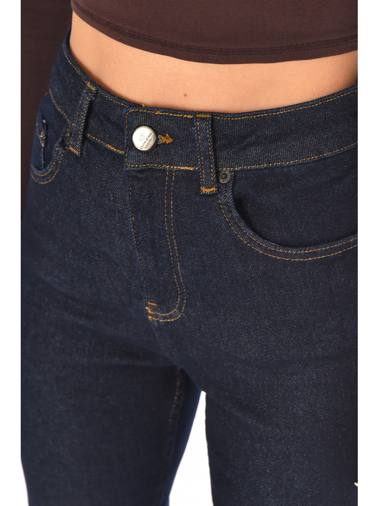 Джинсы женские однотонные тёмно-синего цвета 00464 210720C