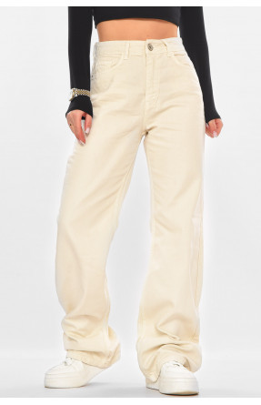 Джинсы женские однотонные молочного цвета 0137 210721C