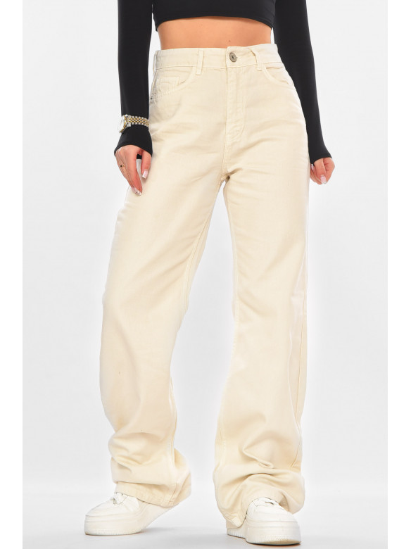 Джинсы женские однотонные молочного цвета 0137 210721C