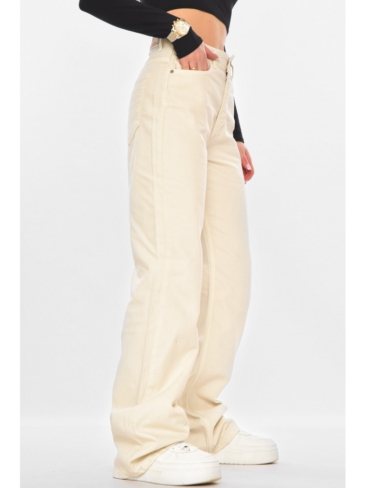 Джинсы женские однотонные молочного цвета 0137 210721C