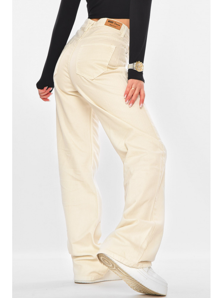 Джинсы женские однотонные молочного цвета 0137 210721C