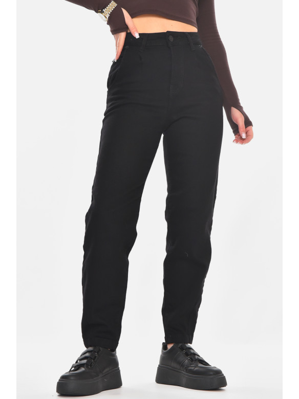 Джинсы женские однотонные черного цвета 001199 210723C