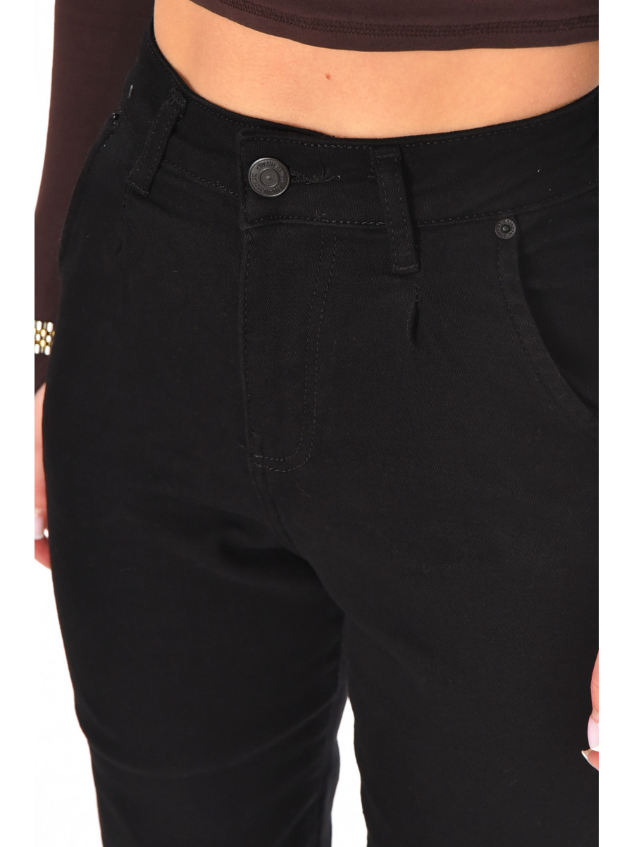 Джинсы женские однотонные черного цвета 001199 210723C