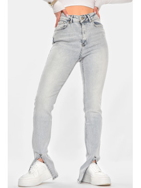 Джинси жіночі однотонні блакитного кольору 00613 210725C