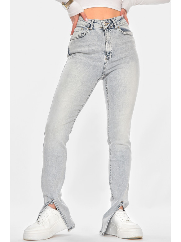 Джинсы женские однотонные голубого цвета 00613 210725C