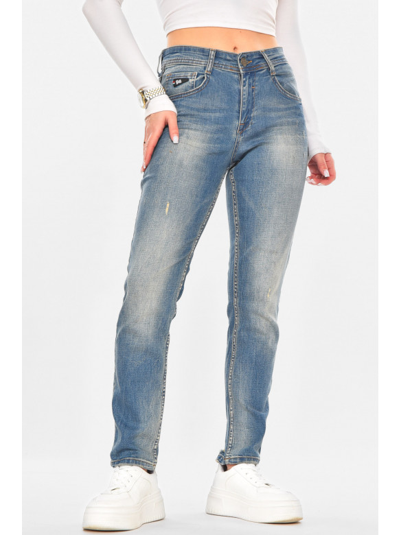 Джинсы женские однотонные светло-синего цвета 5135 210726C