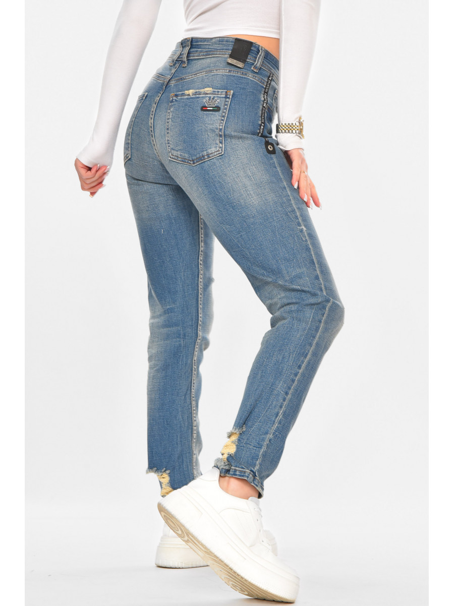Джинсы женские однотонные светло-синего цвета 5135 210726C