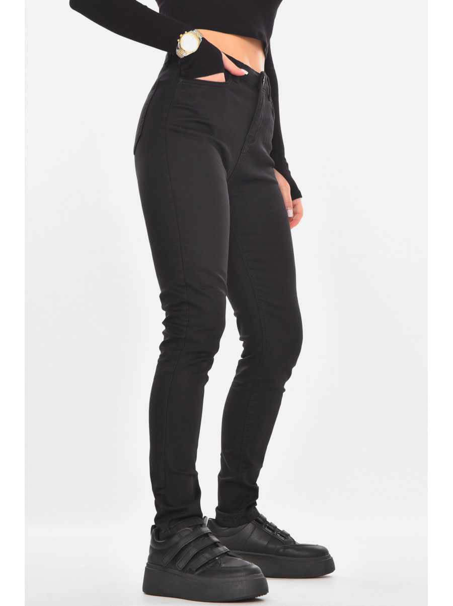 Джинсы женские однотонные черного цвета 212 210727C