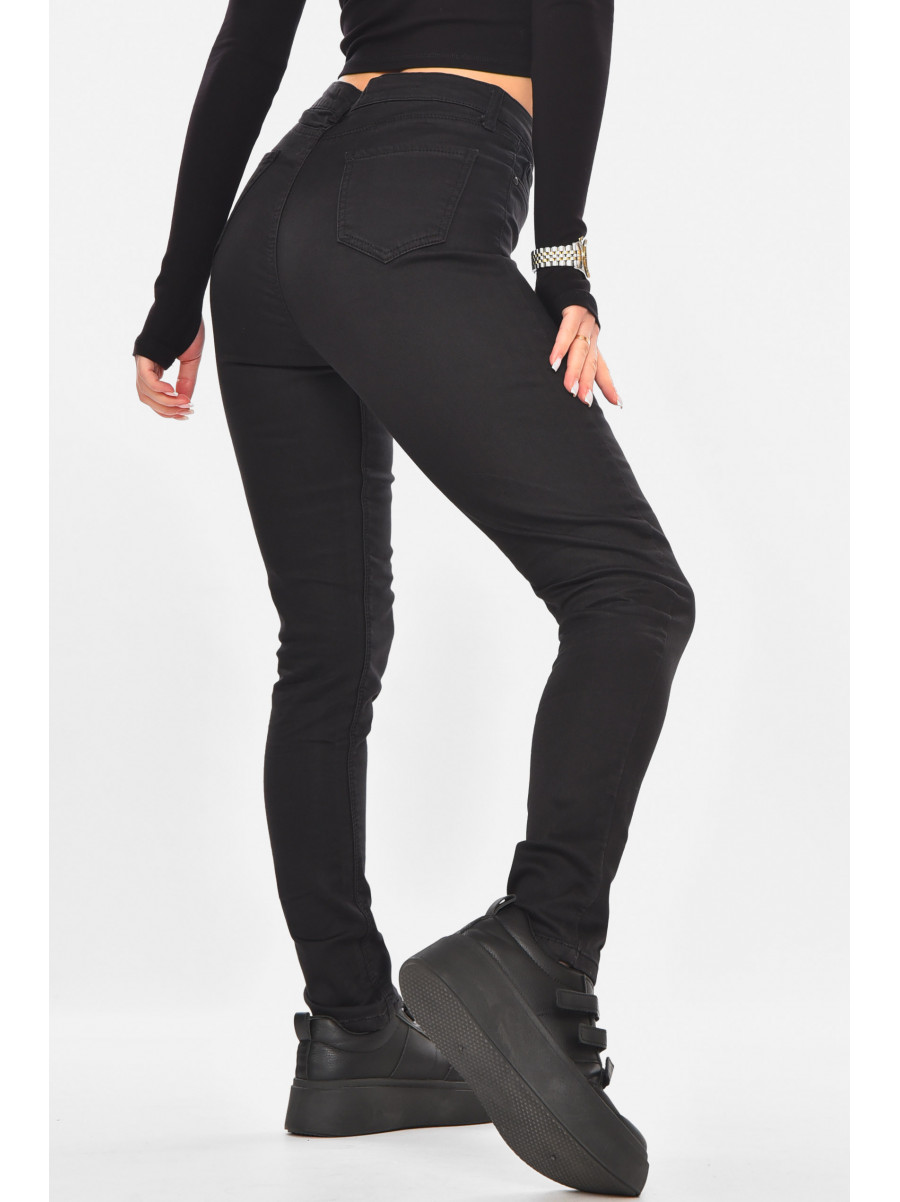 Джинсы женские однотонные черного цвета 212 210727C
