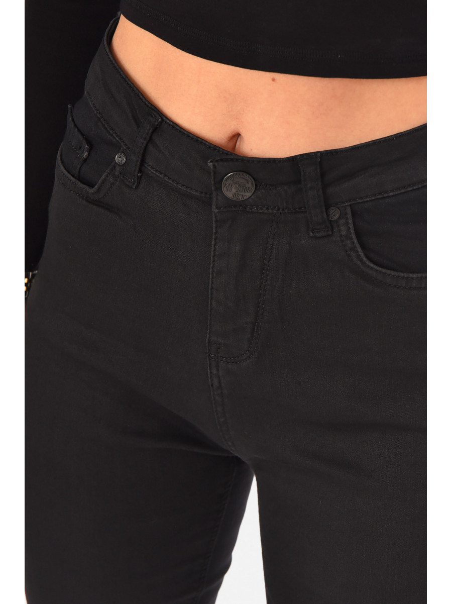 Джинсы женские однотонные черного цвета 212 210727C