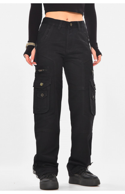 Джинсы женские однотонные черного цвета 3178 210728C