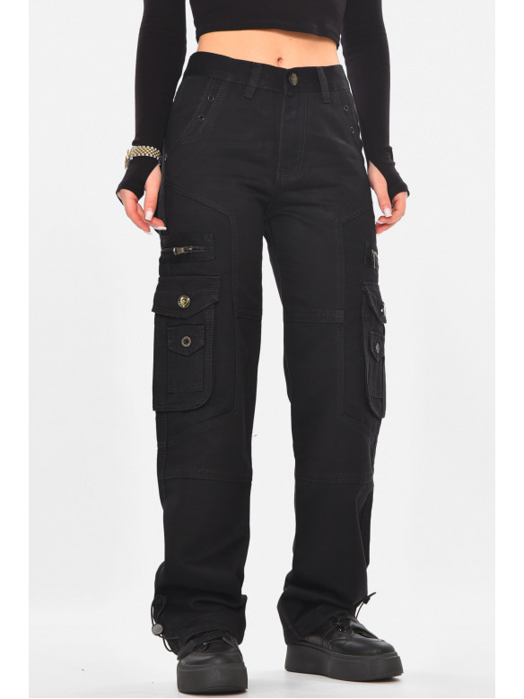 Джинсы женские однотонные черного цвета 3178 210728C