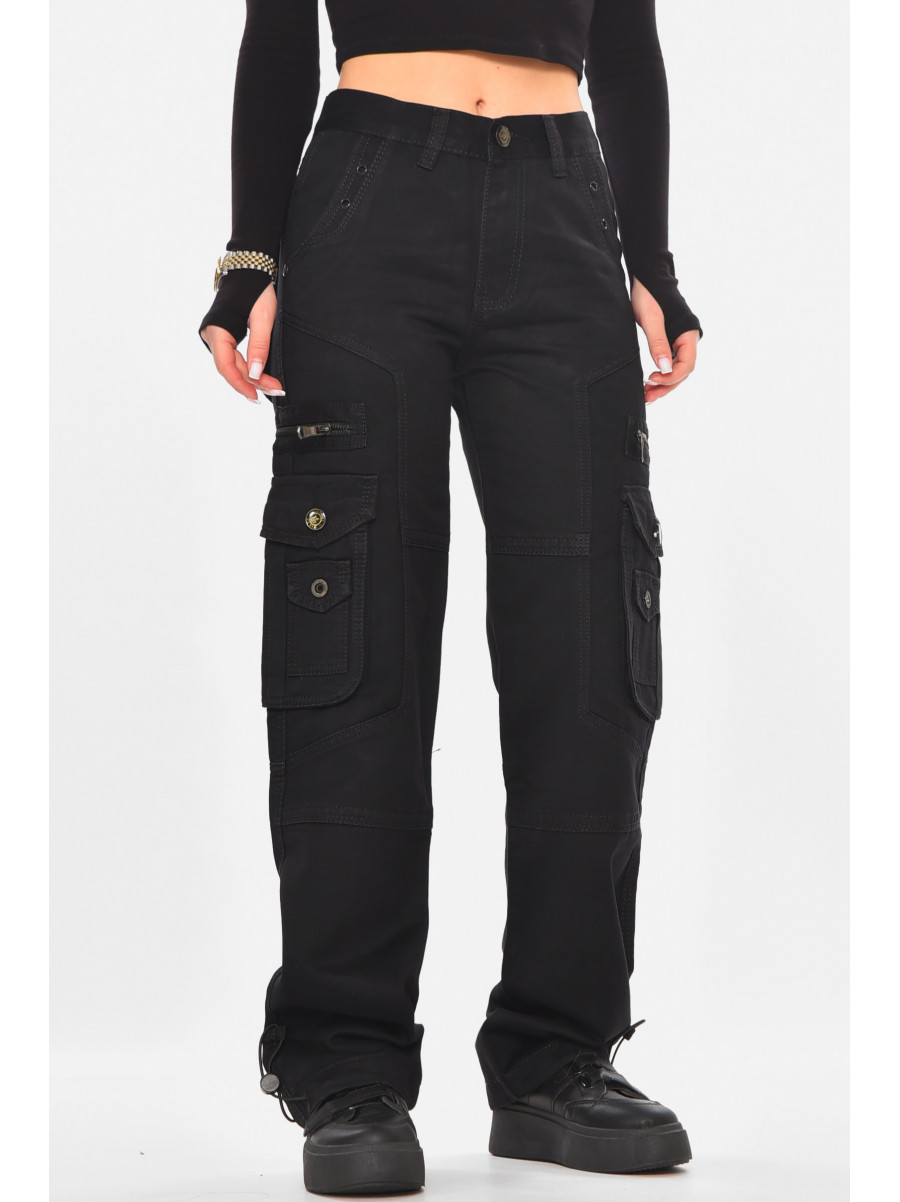 Джинсы женские однотонные черного цвета 3178 210728C