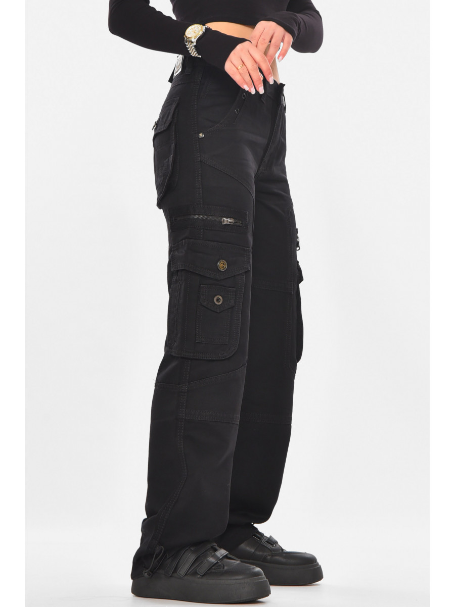 Джинсы женские однотонные черного цвета 3178 210728C