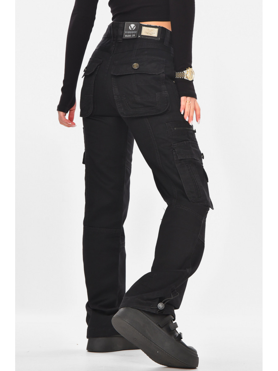 Джинсы женские однотонные черного цвета 3178 210728C