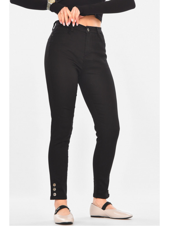 Джинсы женские однотонные черного цвета 0922 210729C
