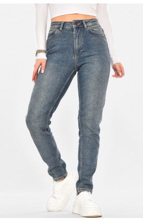 Джинсы женские однотонные синего цвета 1093 210730C