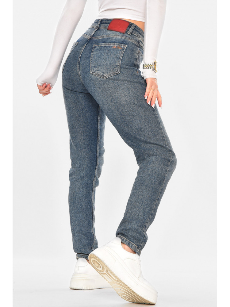 Джинсы женские однотонные синего цвета 1093 210730C