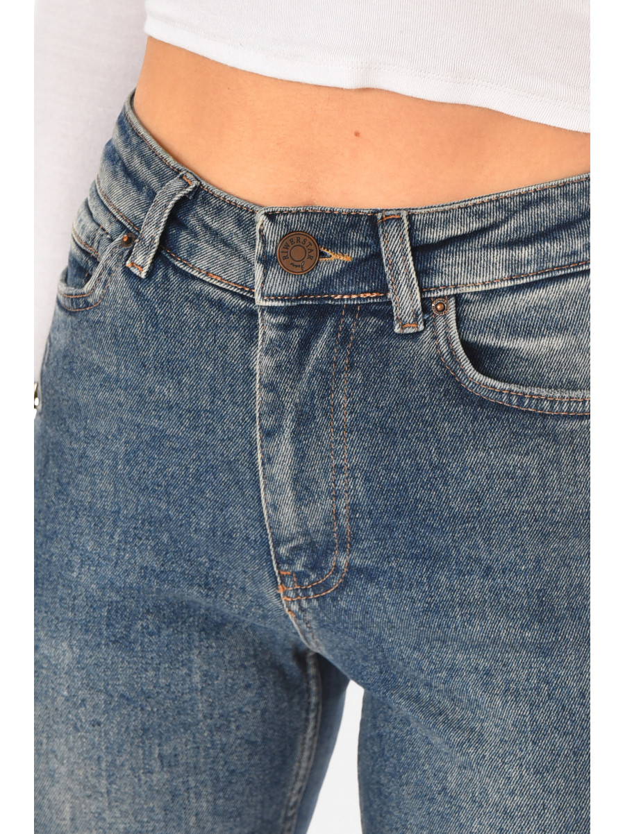 Джинсы женские однотонные синего цвета 1093 210730C