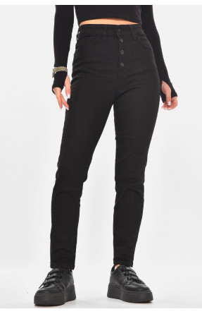 Джинсы женские однотонные черного цвета 0784 210731C