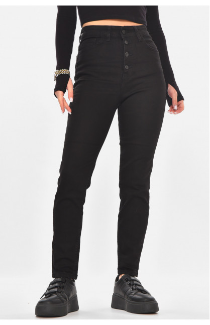 Джинсы женские однотонные черного цвета 0784 210731C