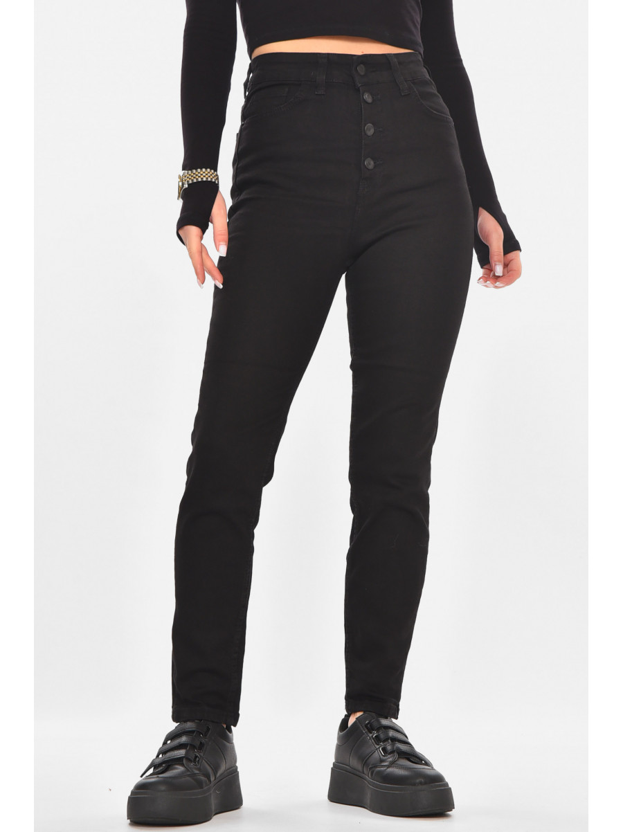 Джинсы женские однотонные черного цвета 0784 210731C