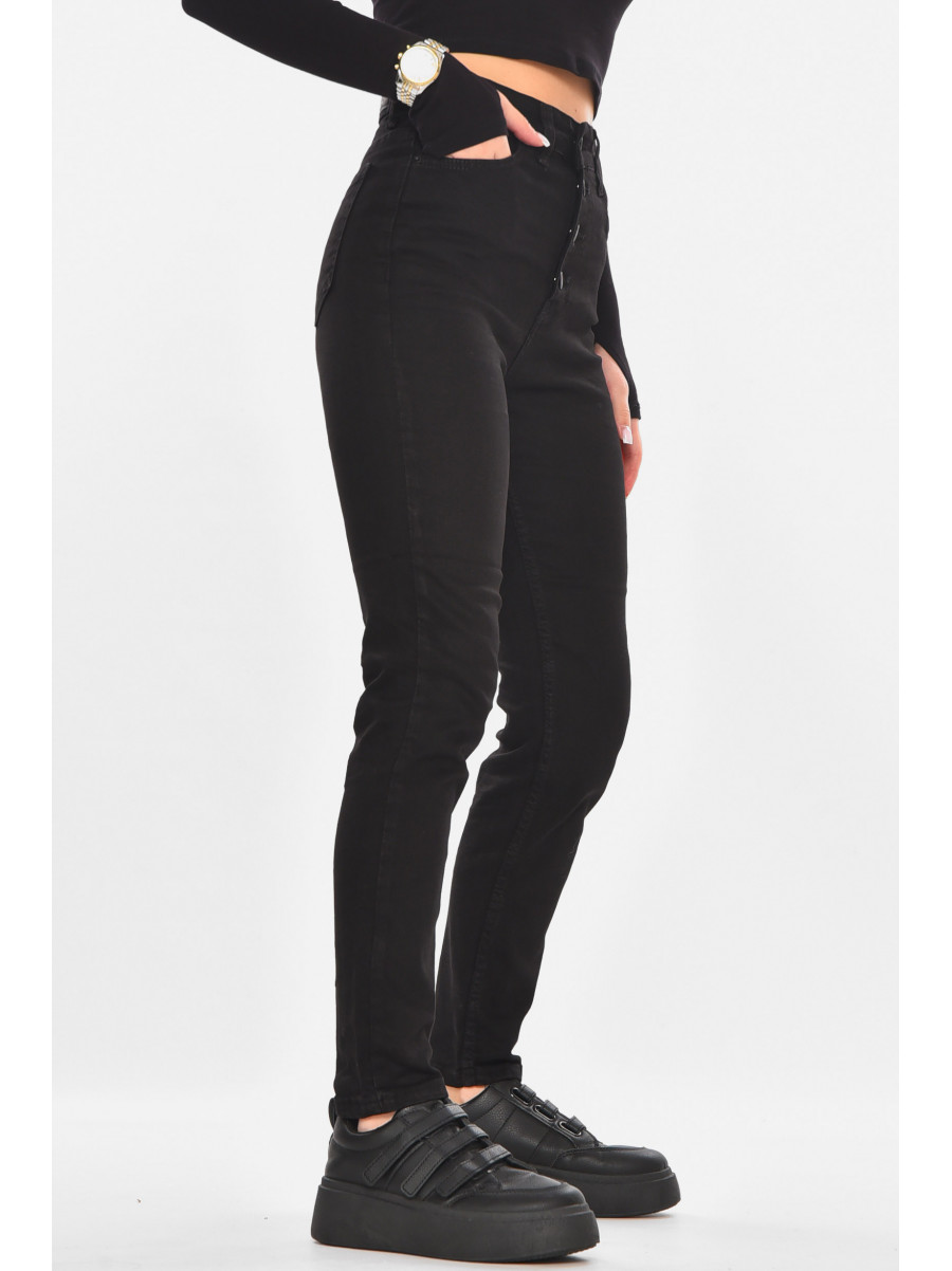 Джинсы женские однотонные черного цвета 0784 210731C